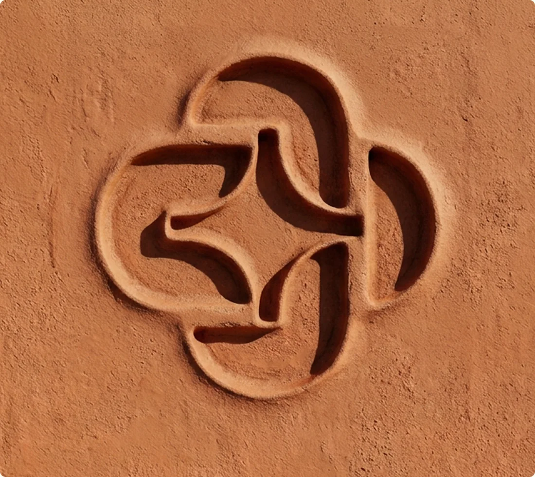 El símbolo de CIA modelado en relieve sobre barro